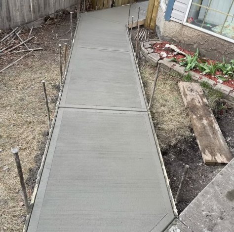 New front walkway with control joints